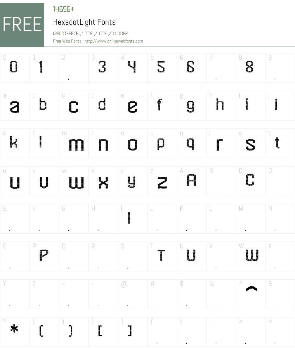 HexadotLight Font Screenshots
