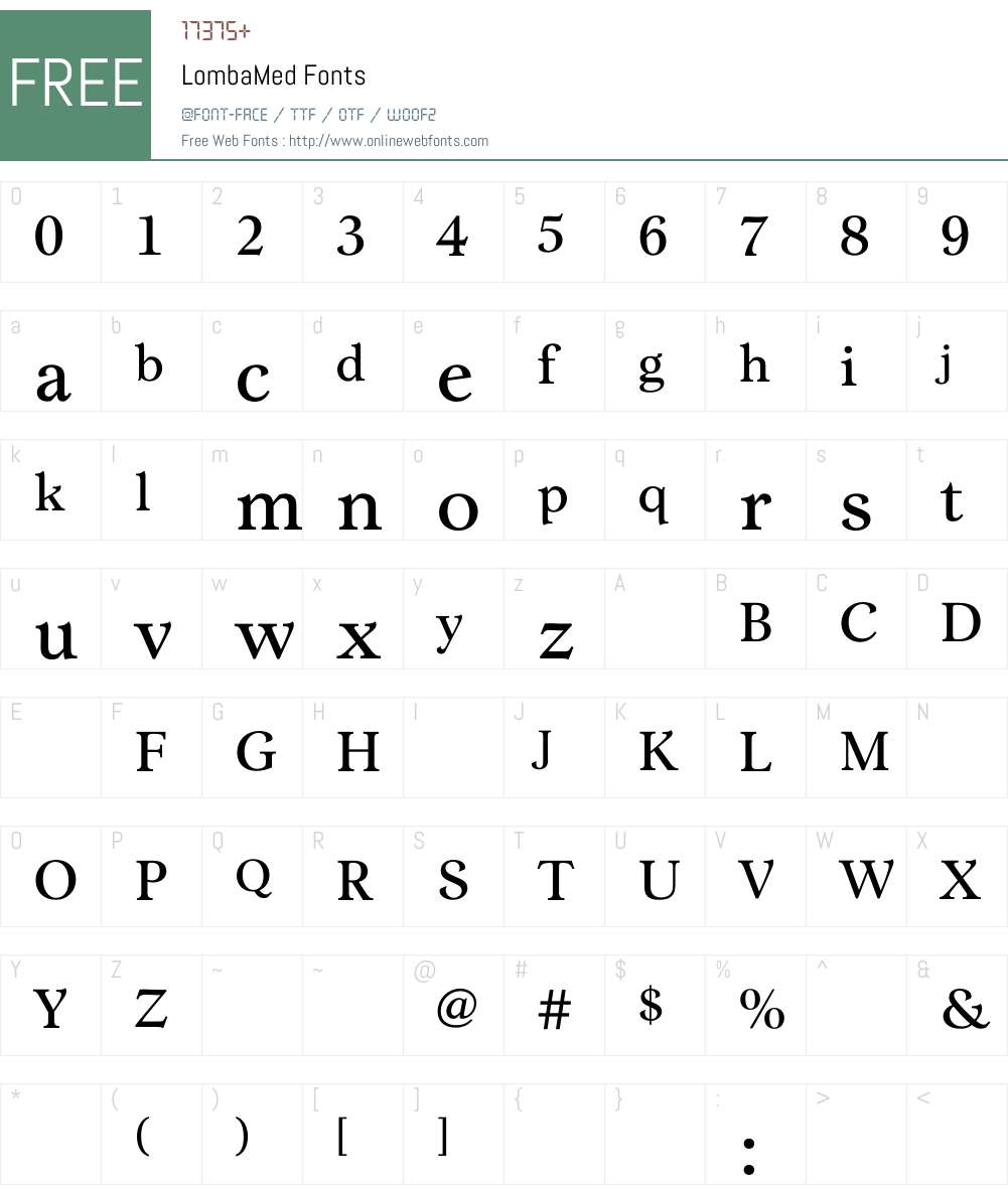 LombaMedium Font Screenshots
