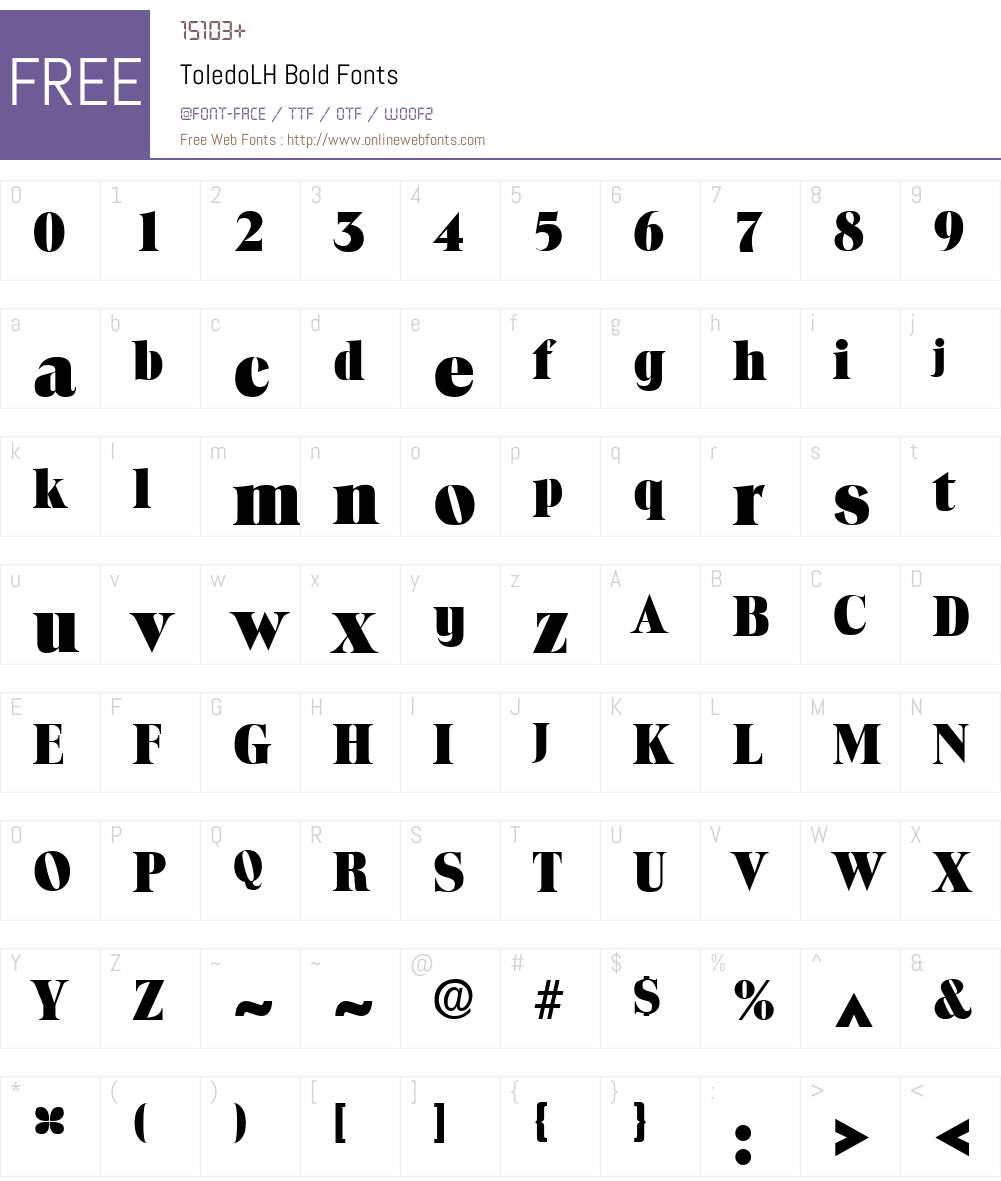 ToledoLH Font Screenshots