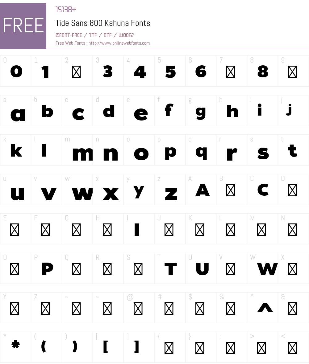TideSans-800Kahuna Font Screenshots