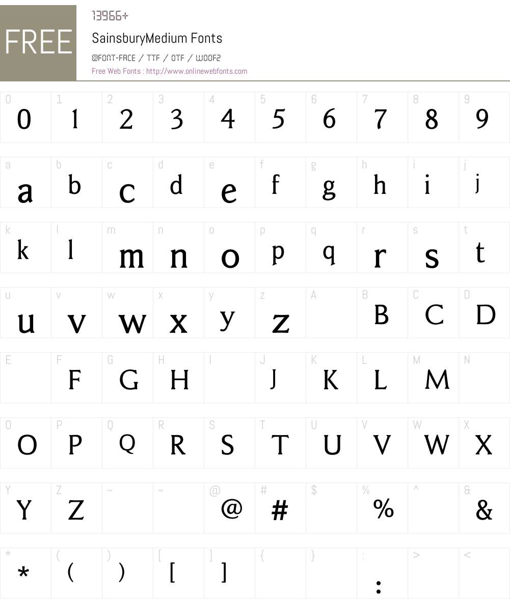 SainsburyMedium Font Screenshots