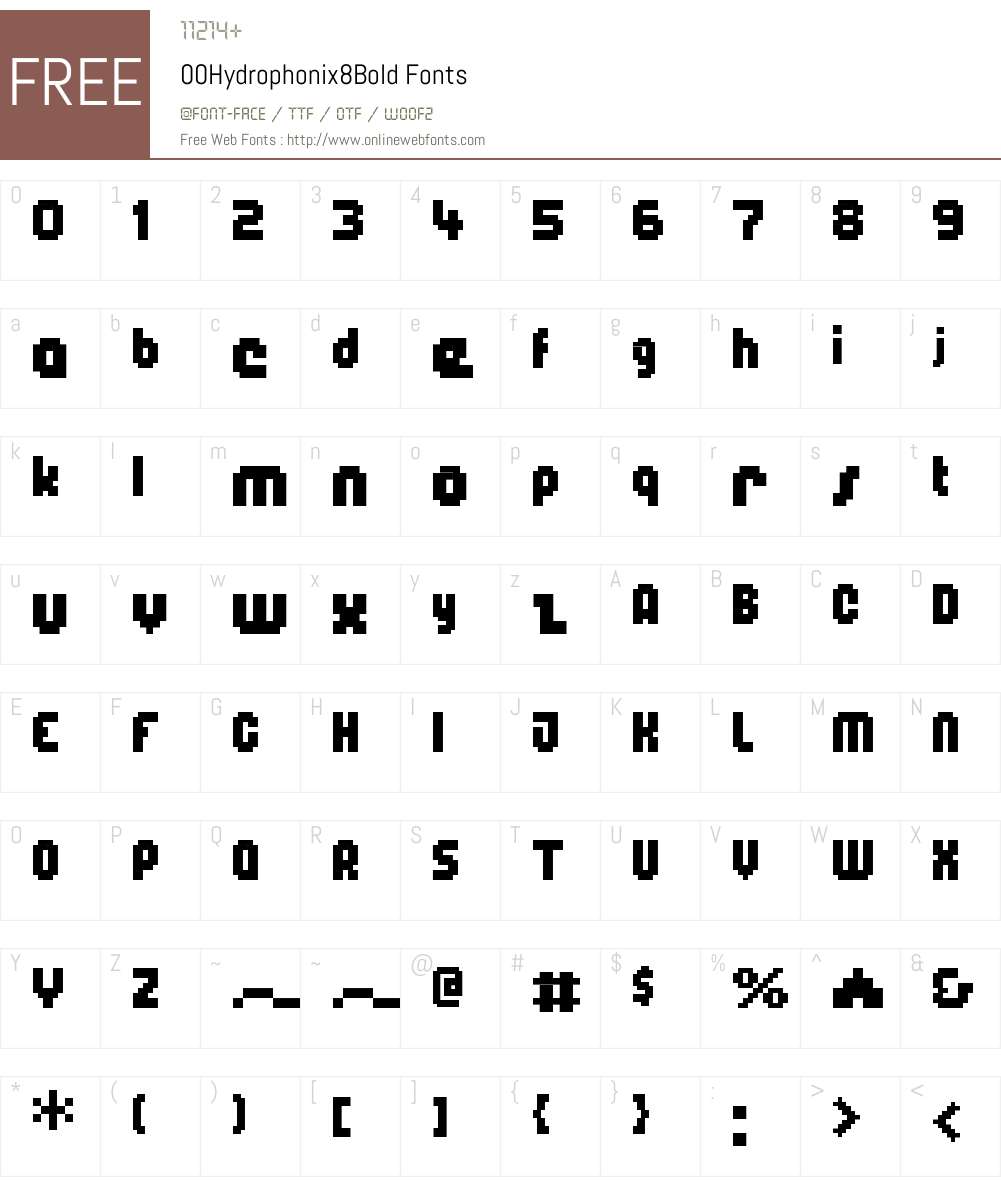 00Hydrophonix8 Font Screenshots