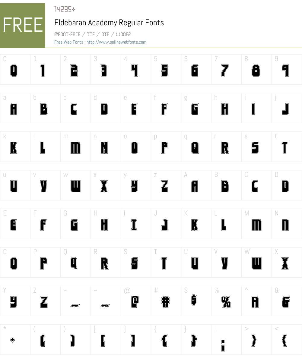 Eldebaran Academy Font Screenshots