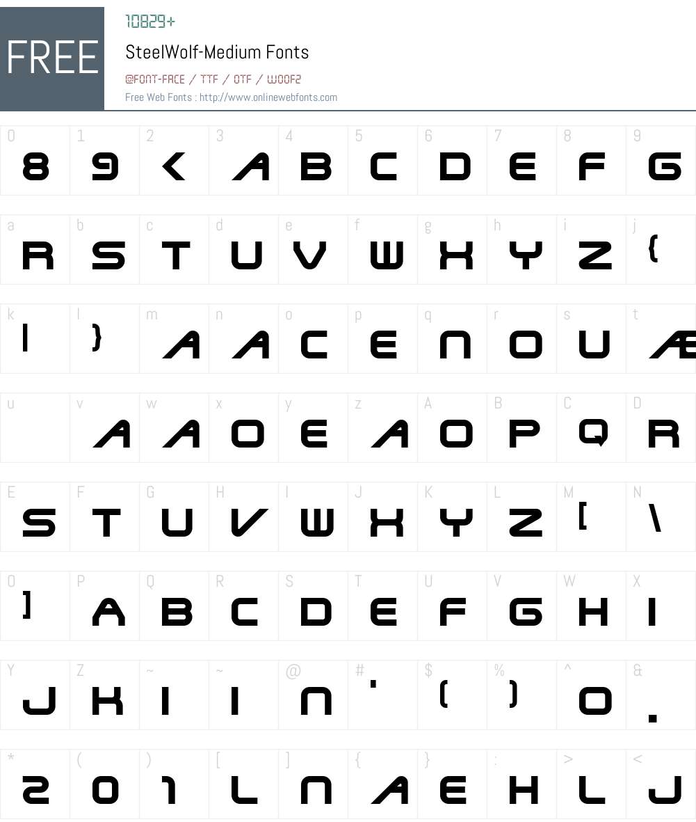 SteelWolf-Medium Font Screenshots