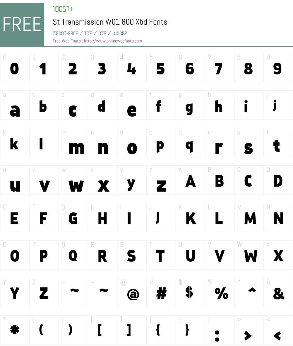 StTransmissionW01-800Xbd Font Screenshots