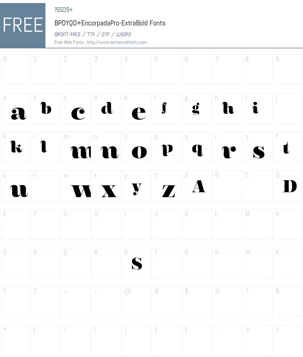 BPDYQD+EncorpadaPro-ExtraBold Font Screenshots