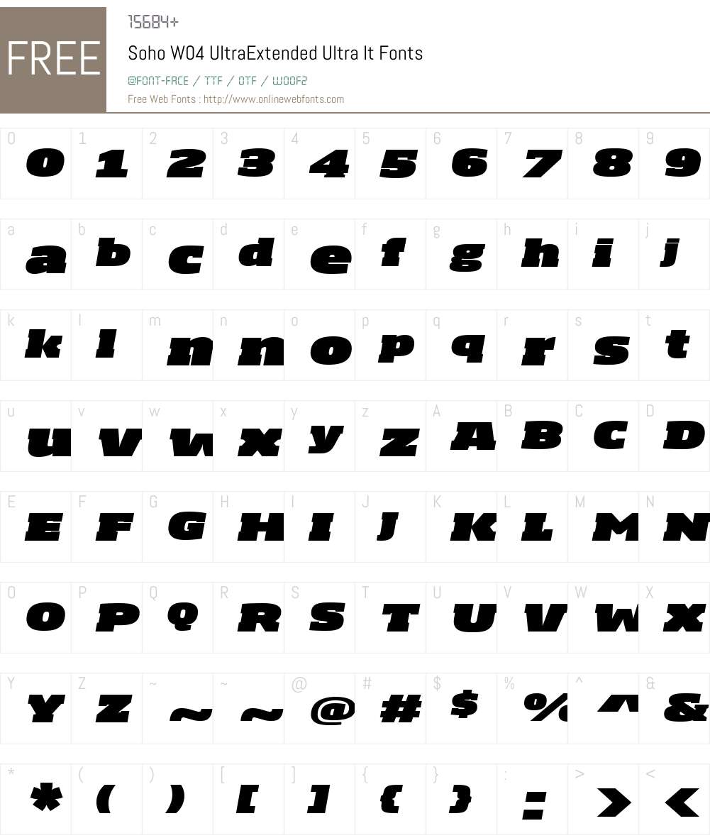 Soho Font Screenshots