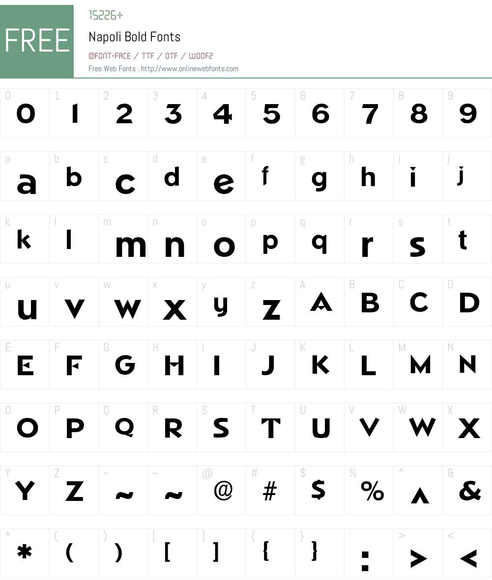Napoli Font Screenshots
