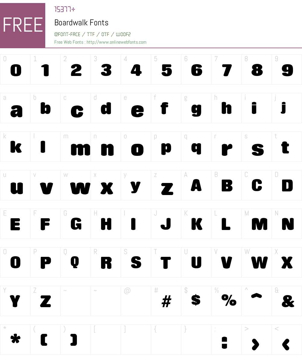 Boardwalk Font Screenshots