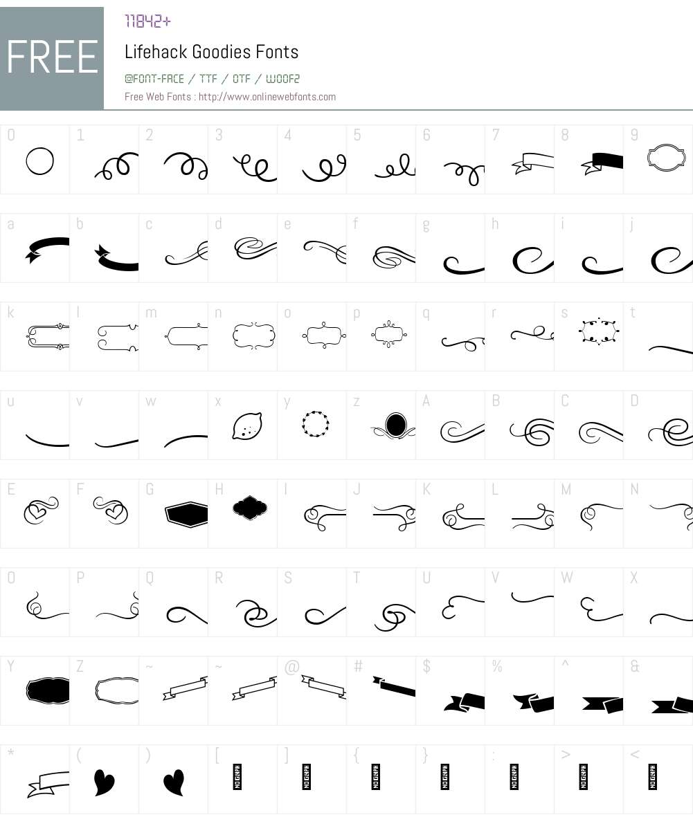 LifehackGoodies-Regular Font Screenshots