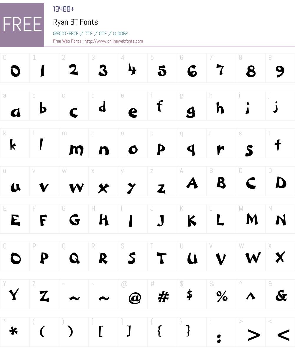 Ryan BT Font Screenshots