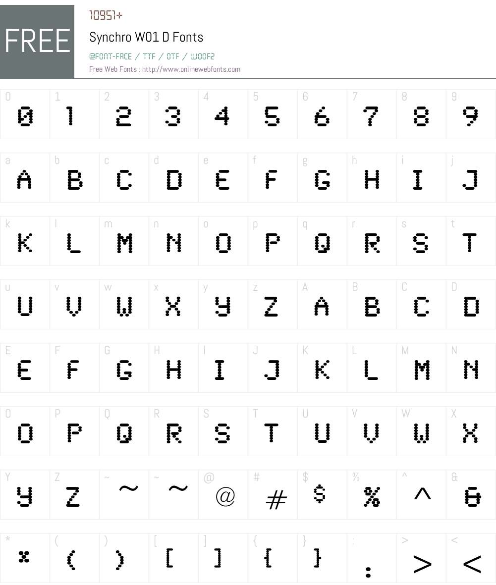 SynchroW01-D Font Screenshots