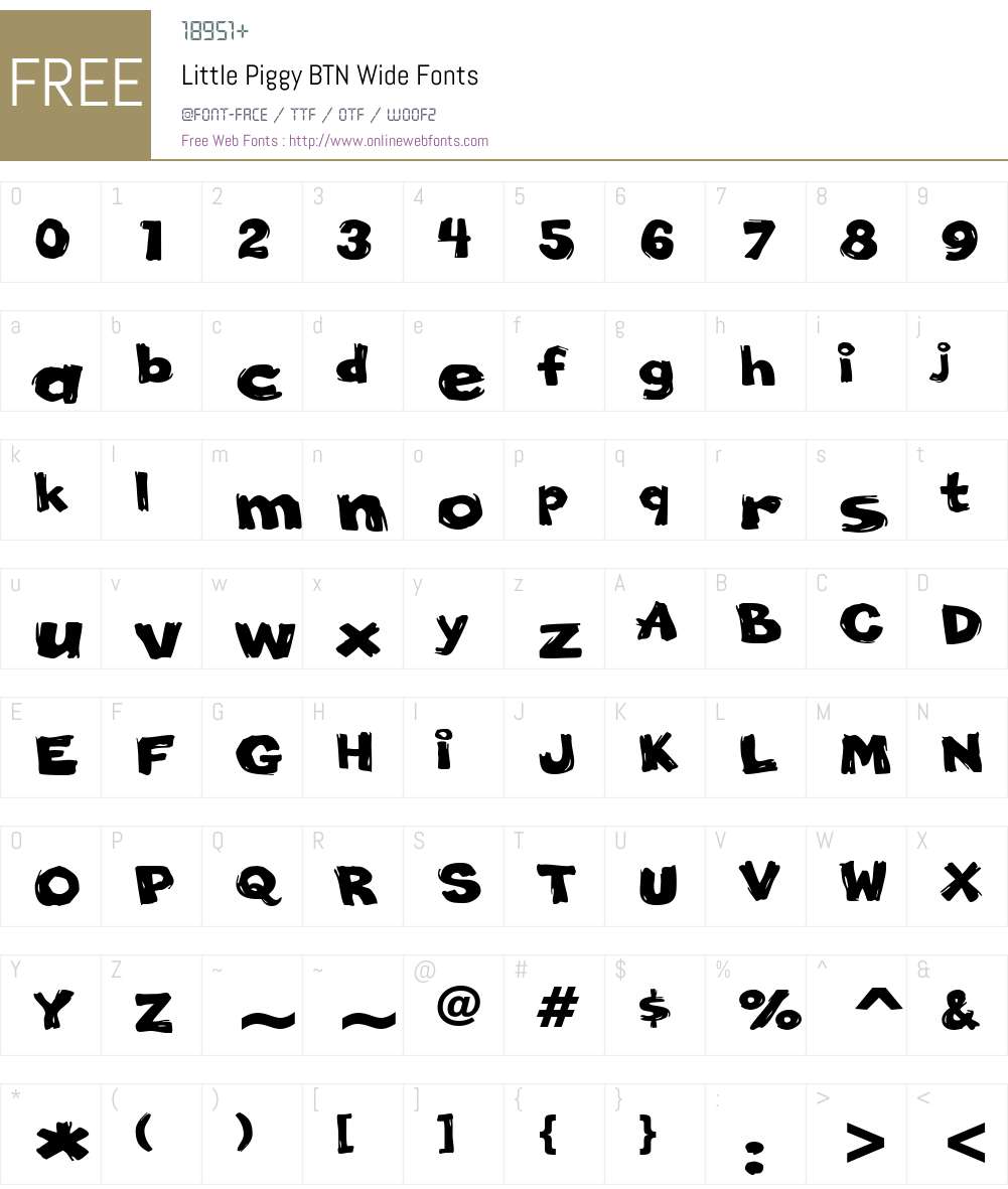 Little Piggy BTN Wide Font Screenshots