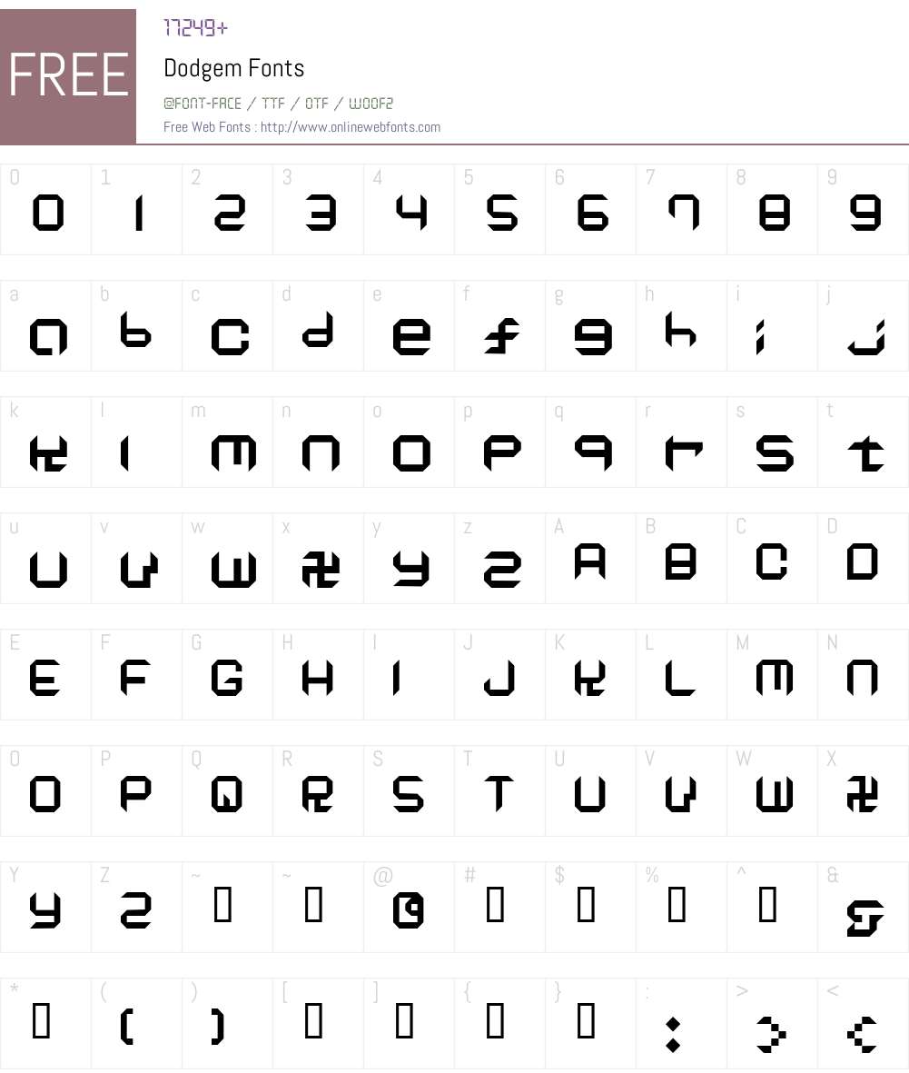Dodgem Font Screenshots