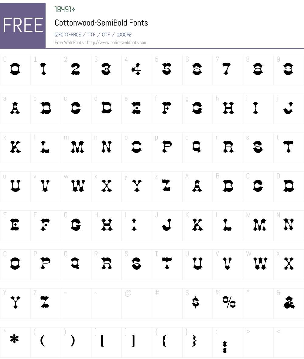 Cottonwood-SemiBold Font Screenshots