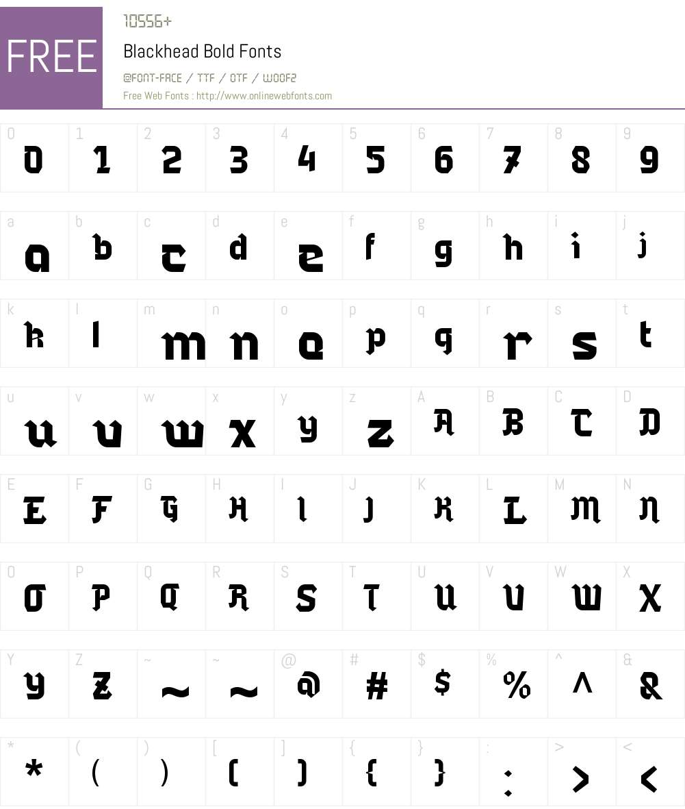Blackhead Font Screenshots