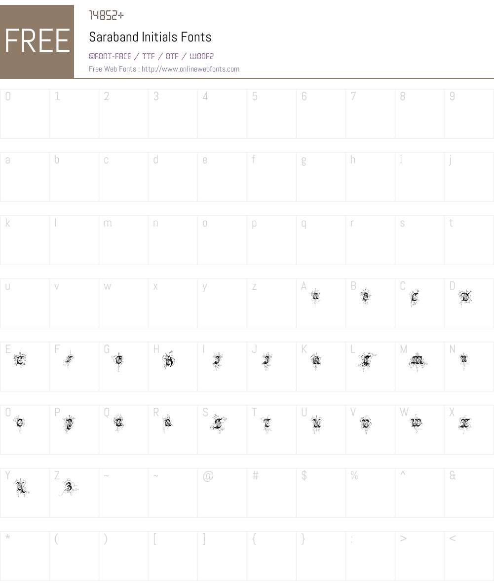 Saraband Initials Font Screenshots