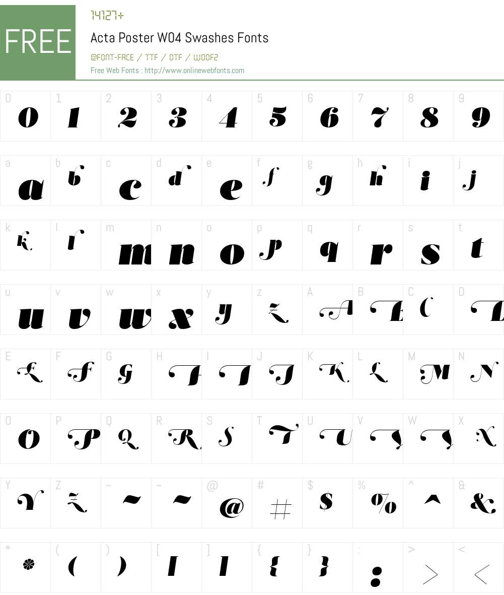 Acta Poster Font Screenshots