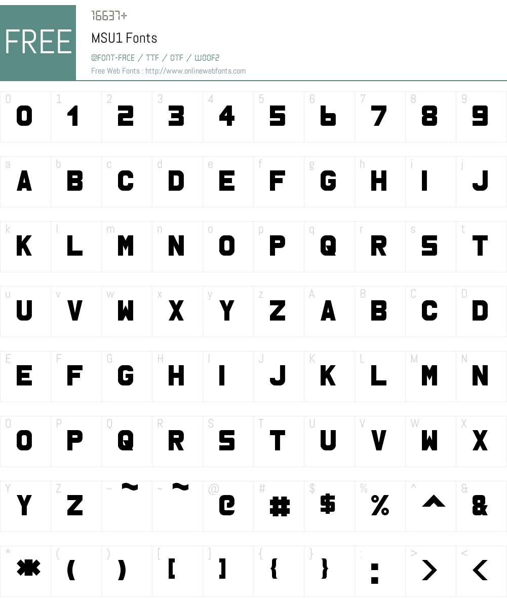 MSU1 Font Screenshots
