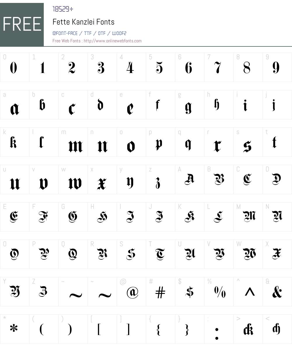 Fette Kanzlei Font Screenshots