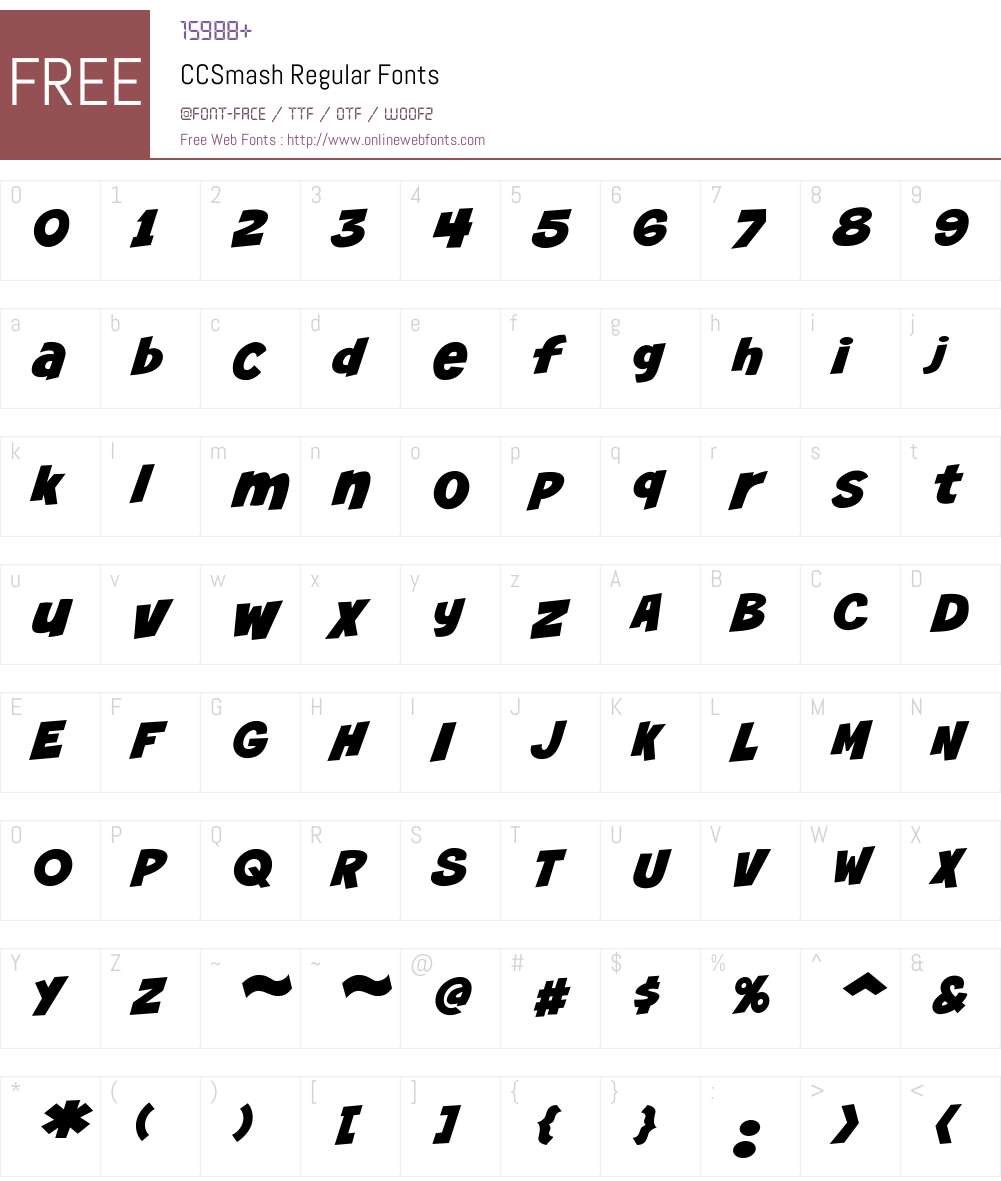 CCSmash-Regular Font Screenshots