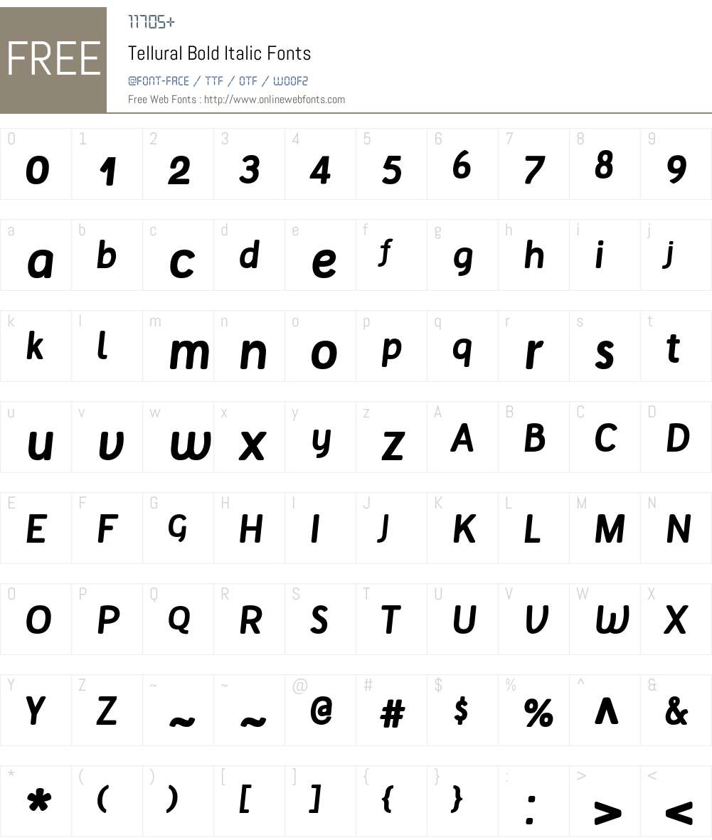 Tellural Font Screenshots