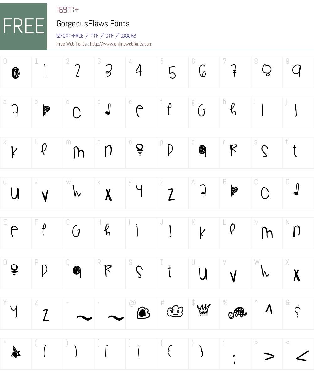 GorgeousFlaws Font Screenshots