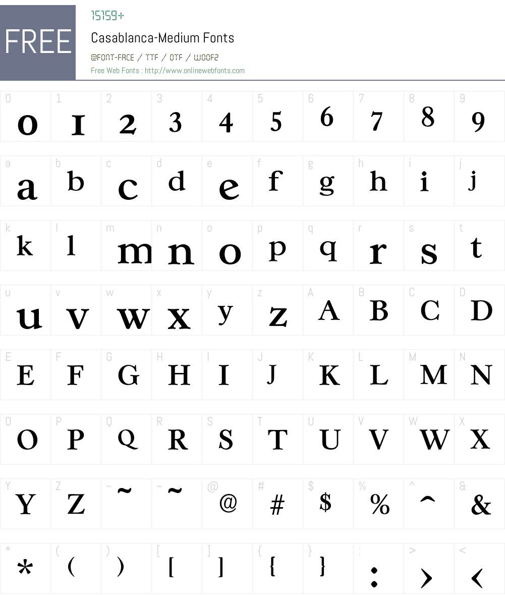 Casablanca-Medium Font Screenshots