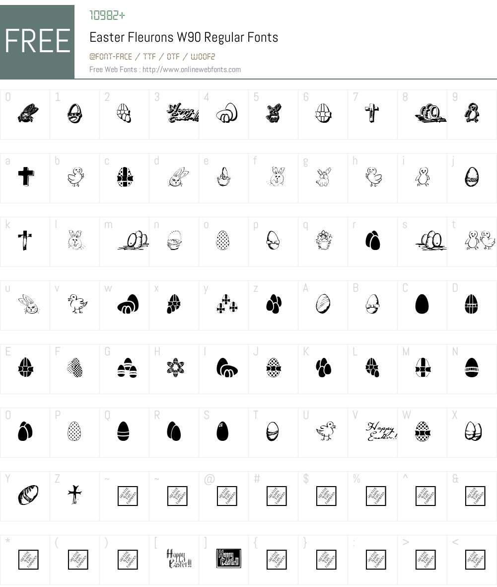 EasterFleuronsW90-Regular Font Screenshots