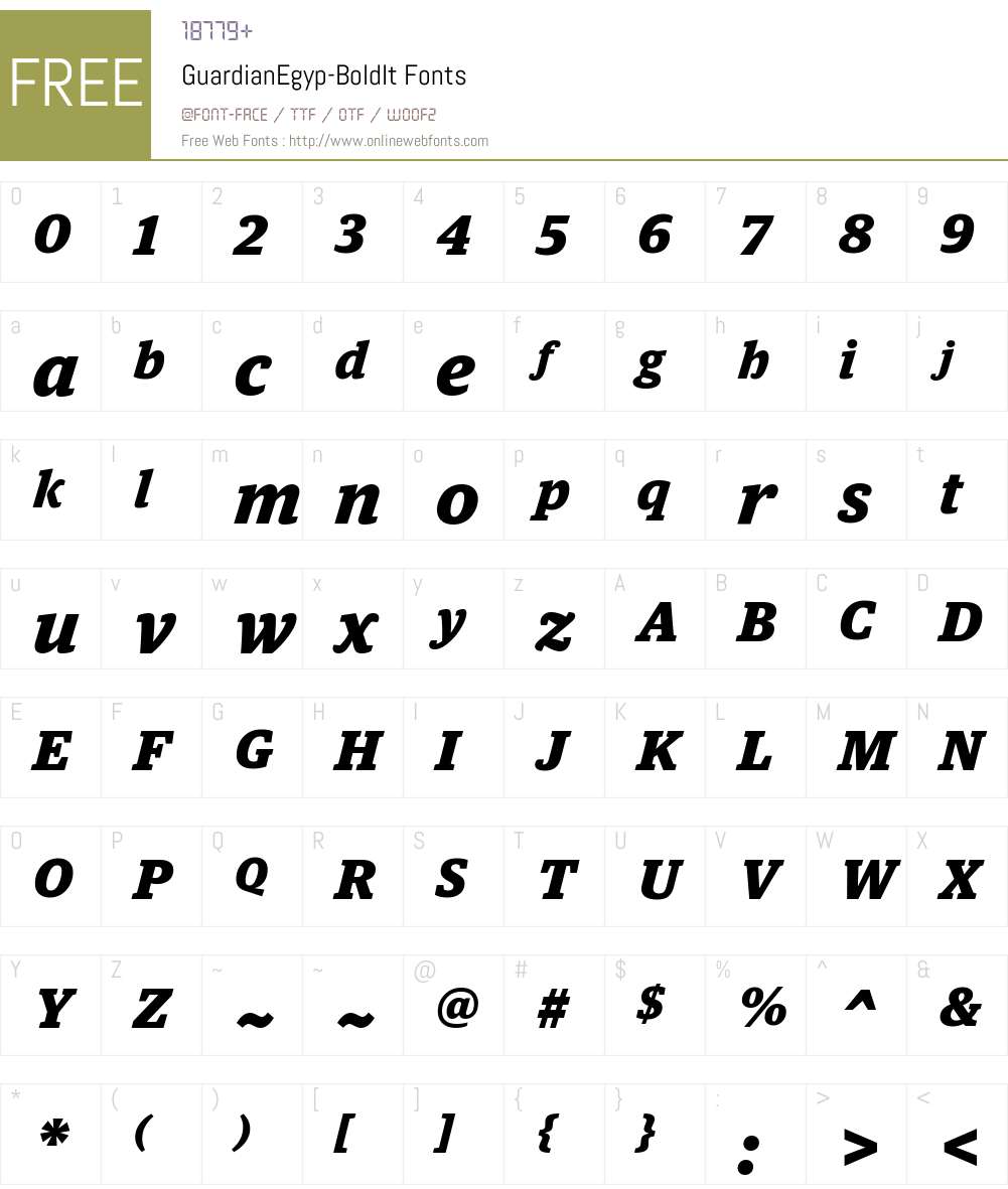 Guardian Egyp Bold Font Screenshots