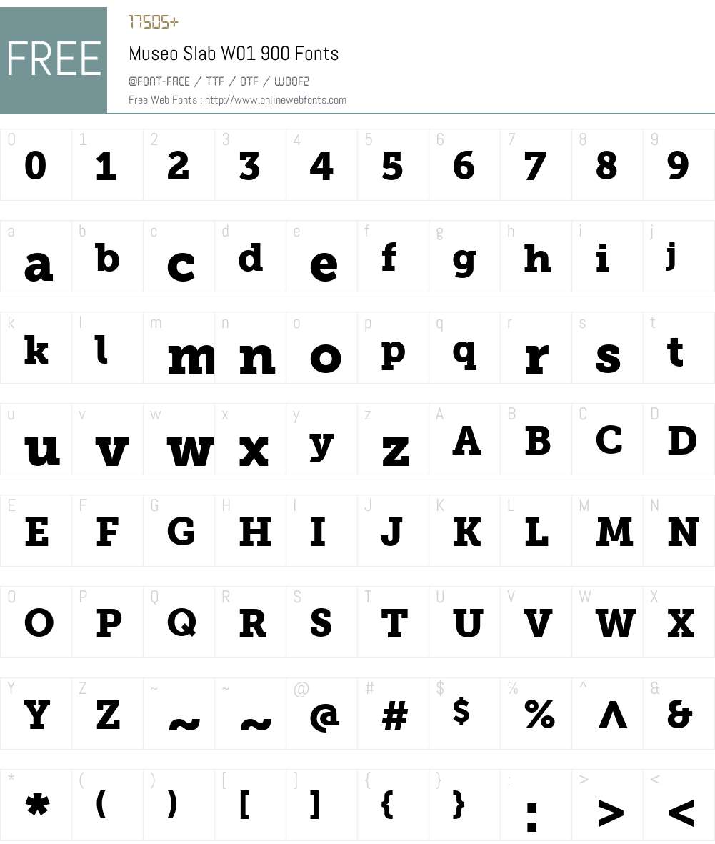 MuseoSlabW01-900 Font Screenshots