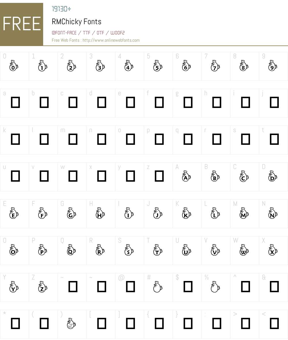 RMChicky Font Screenshots