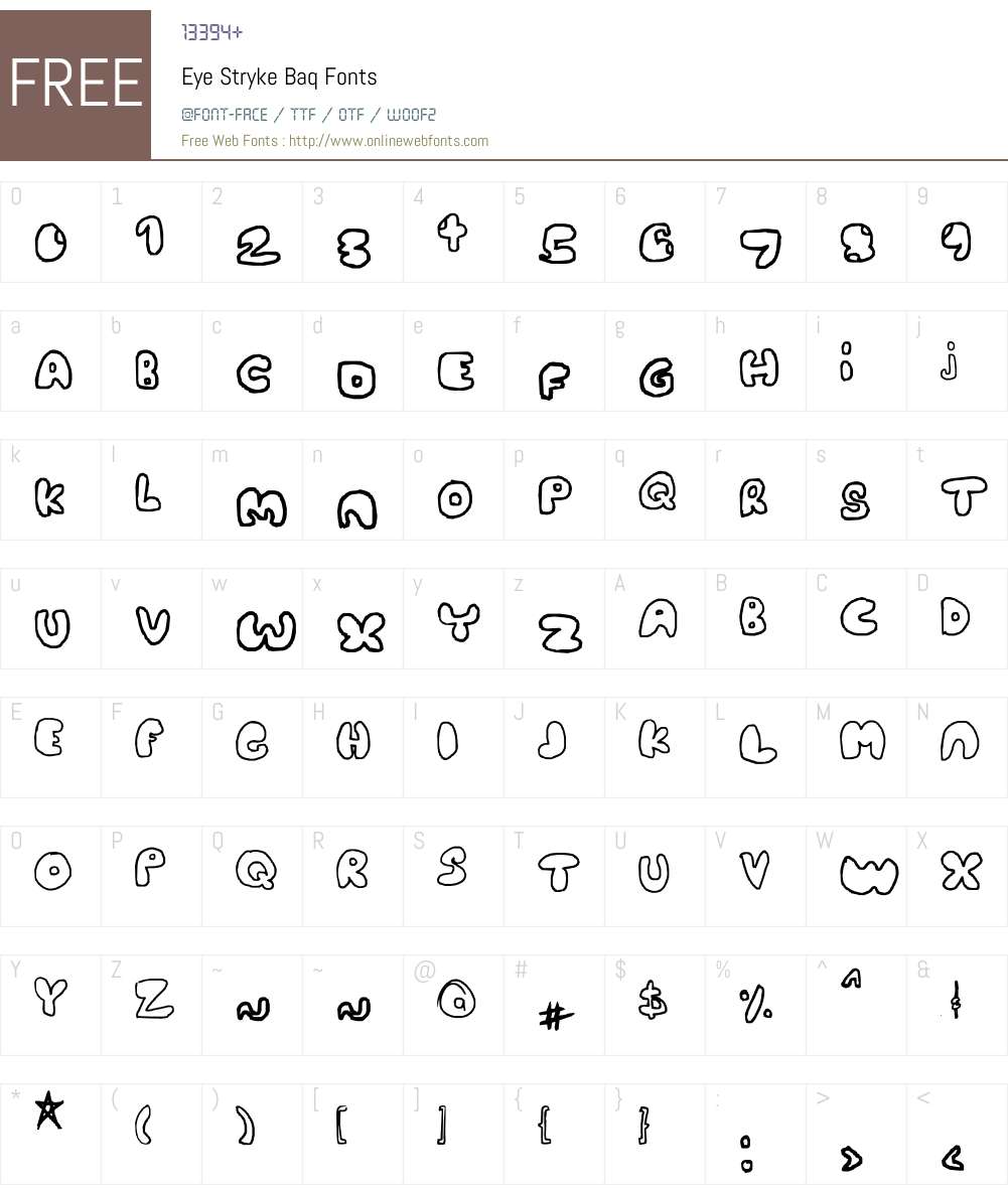 Eye Stryke Baq Font Screenshots
