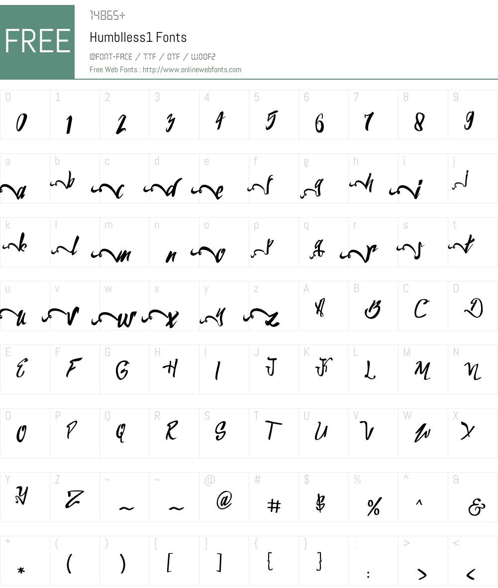 Humblle ss1 Font Screenshots