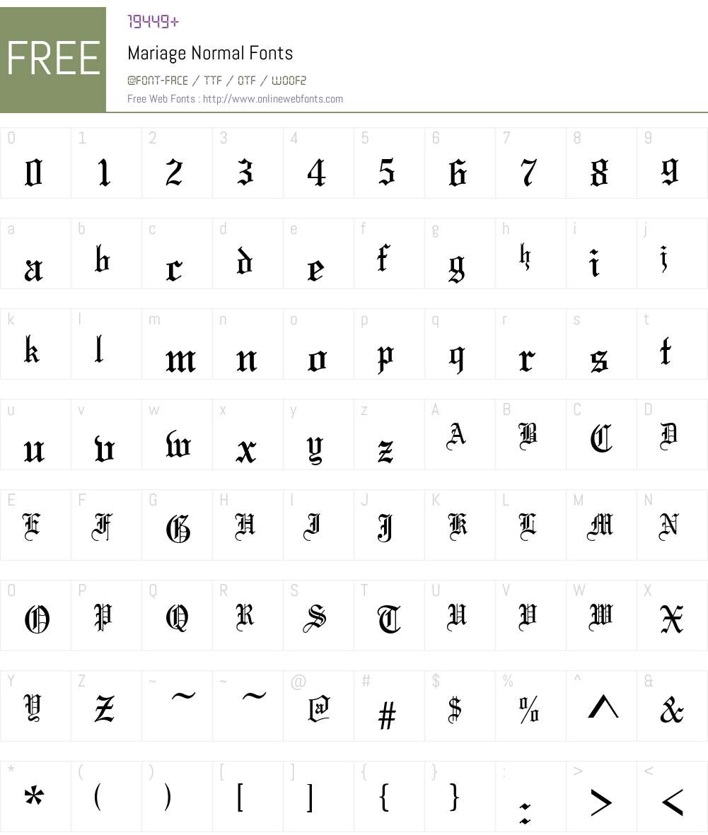 Mariage Font Screenshots