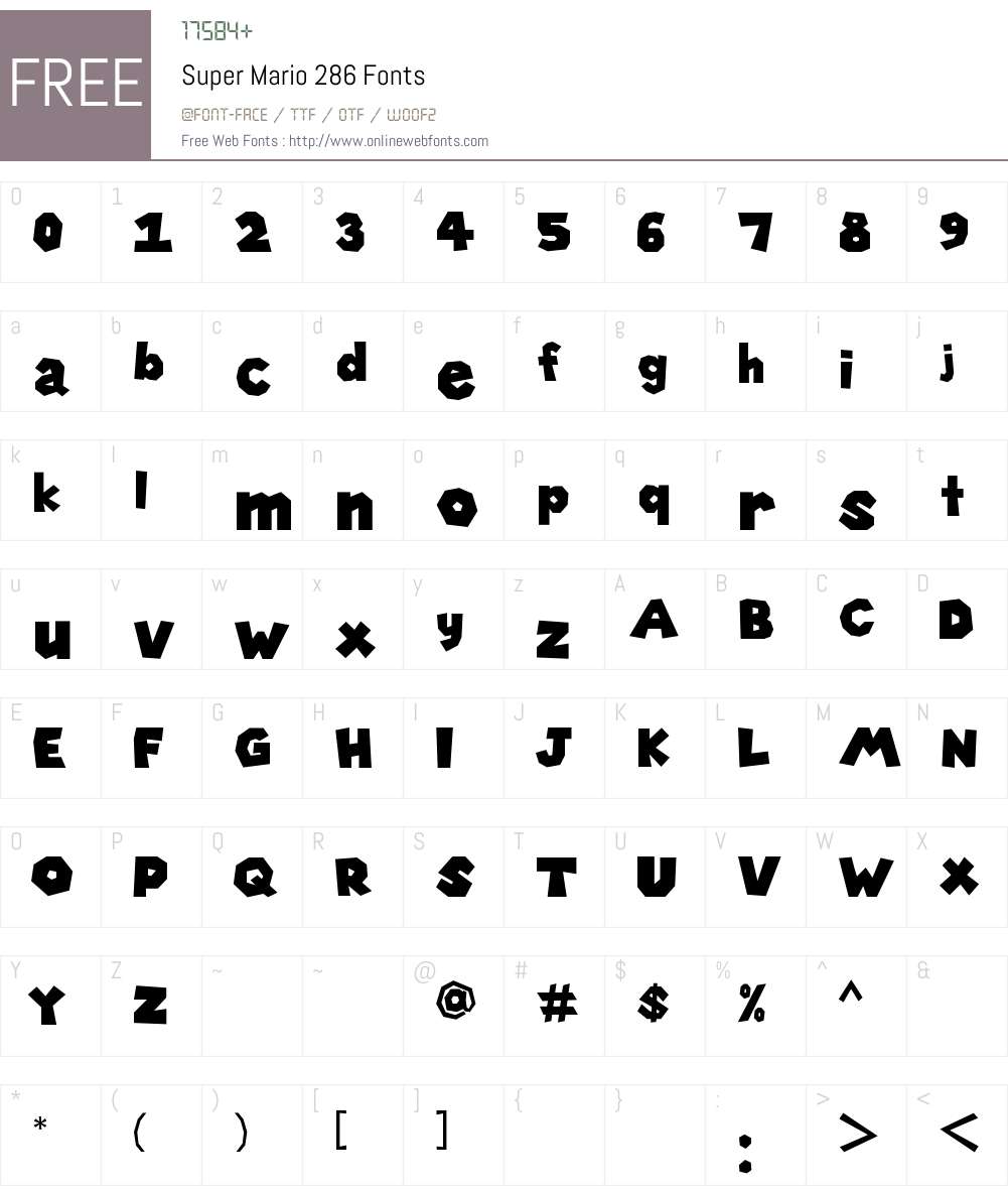 Super Mario 286 Font Screenshots
