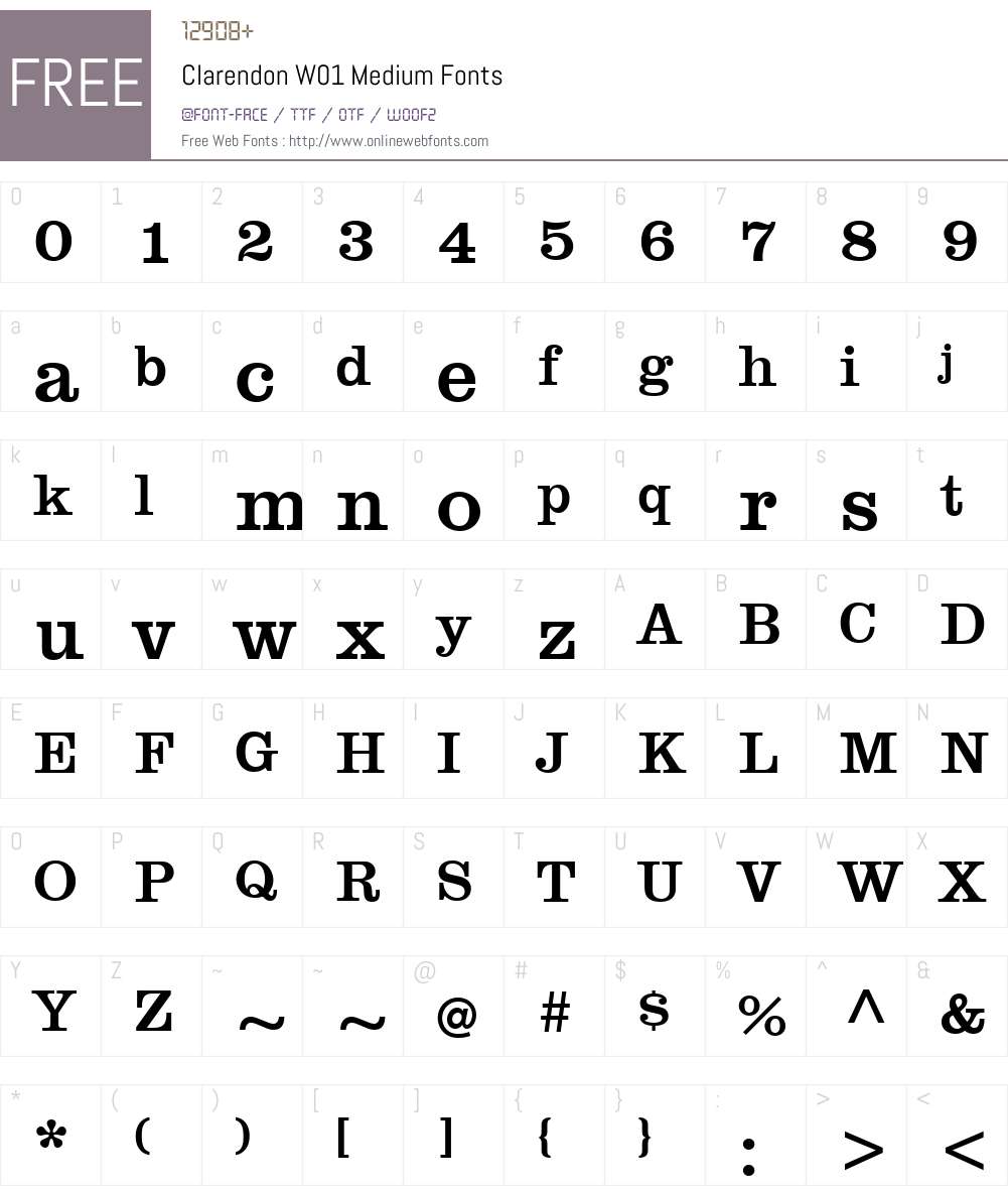 ClarendonW01-Medium Font Screenshots