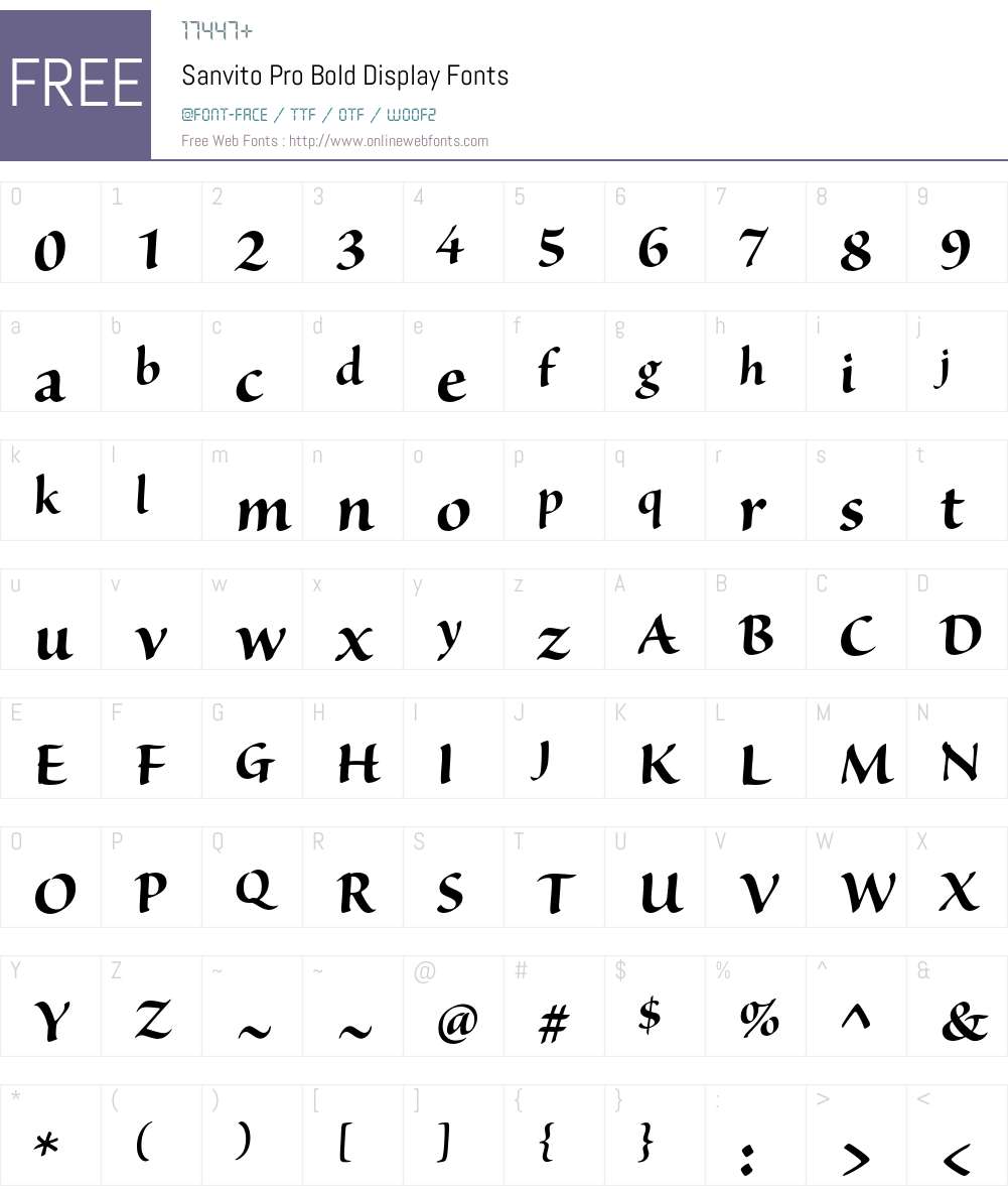 Sanvito Pro Font Screenshots