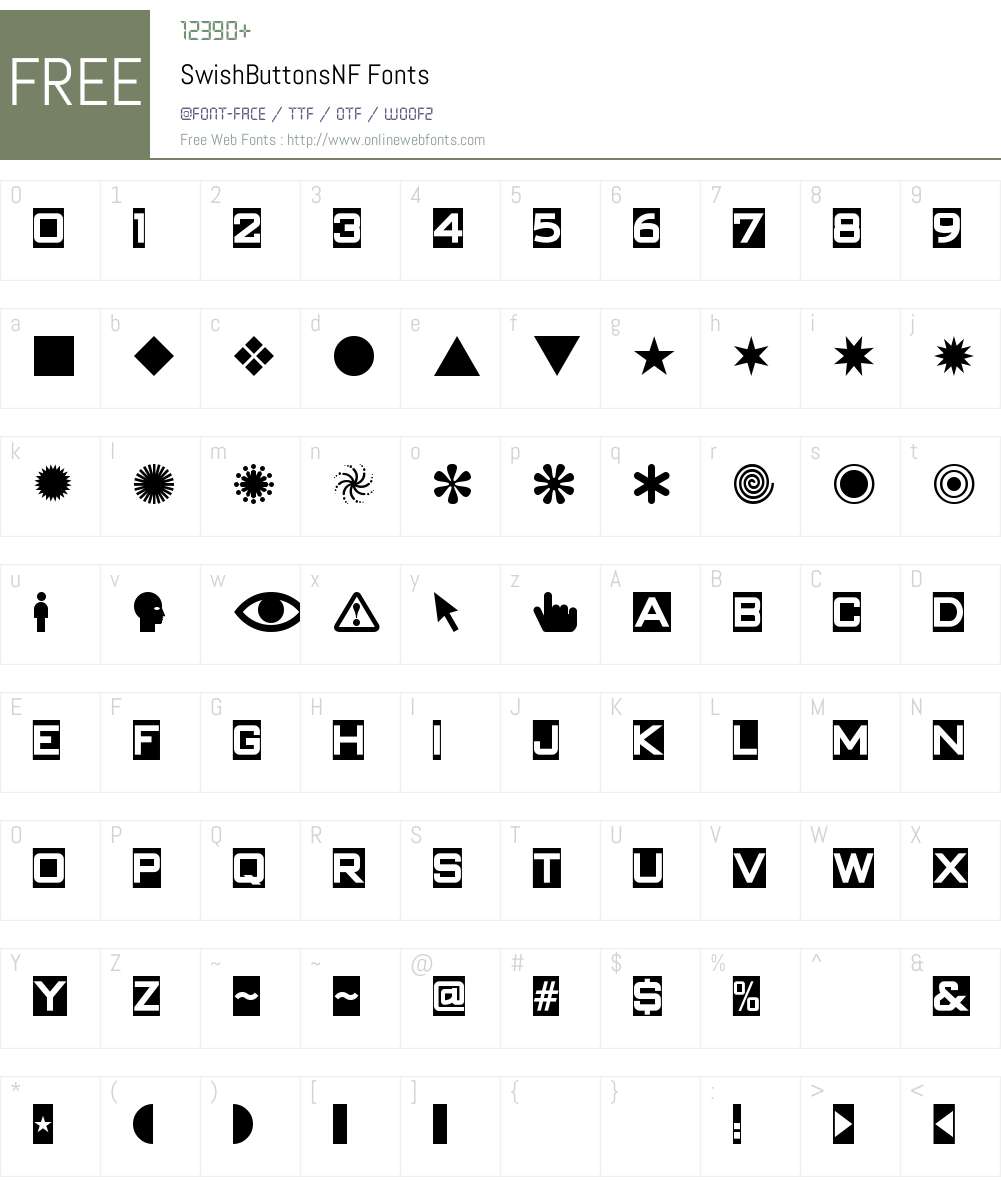 Swish Buttons NF Font Screenshots