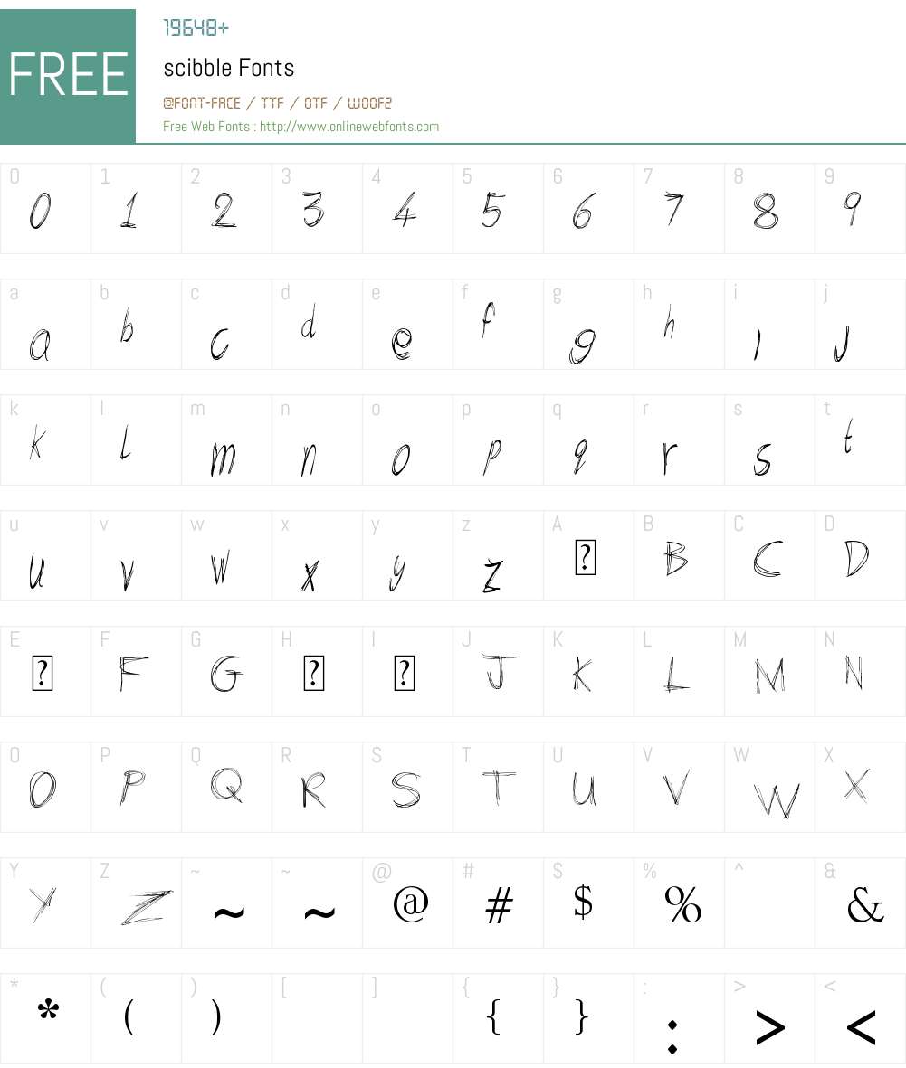 scibble Font Screenshots