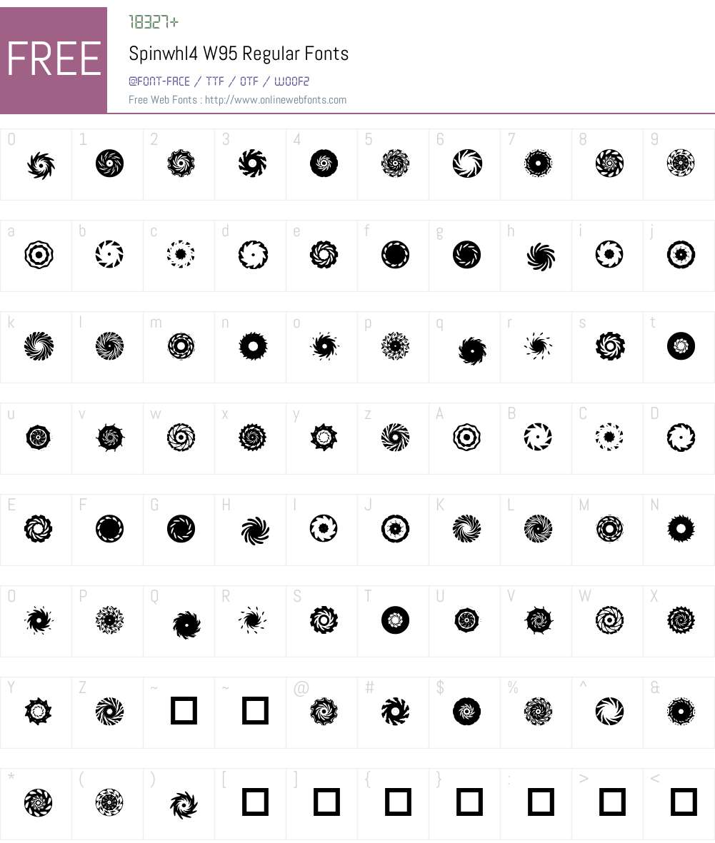 Spinwhl4 Font Screenshots