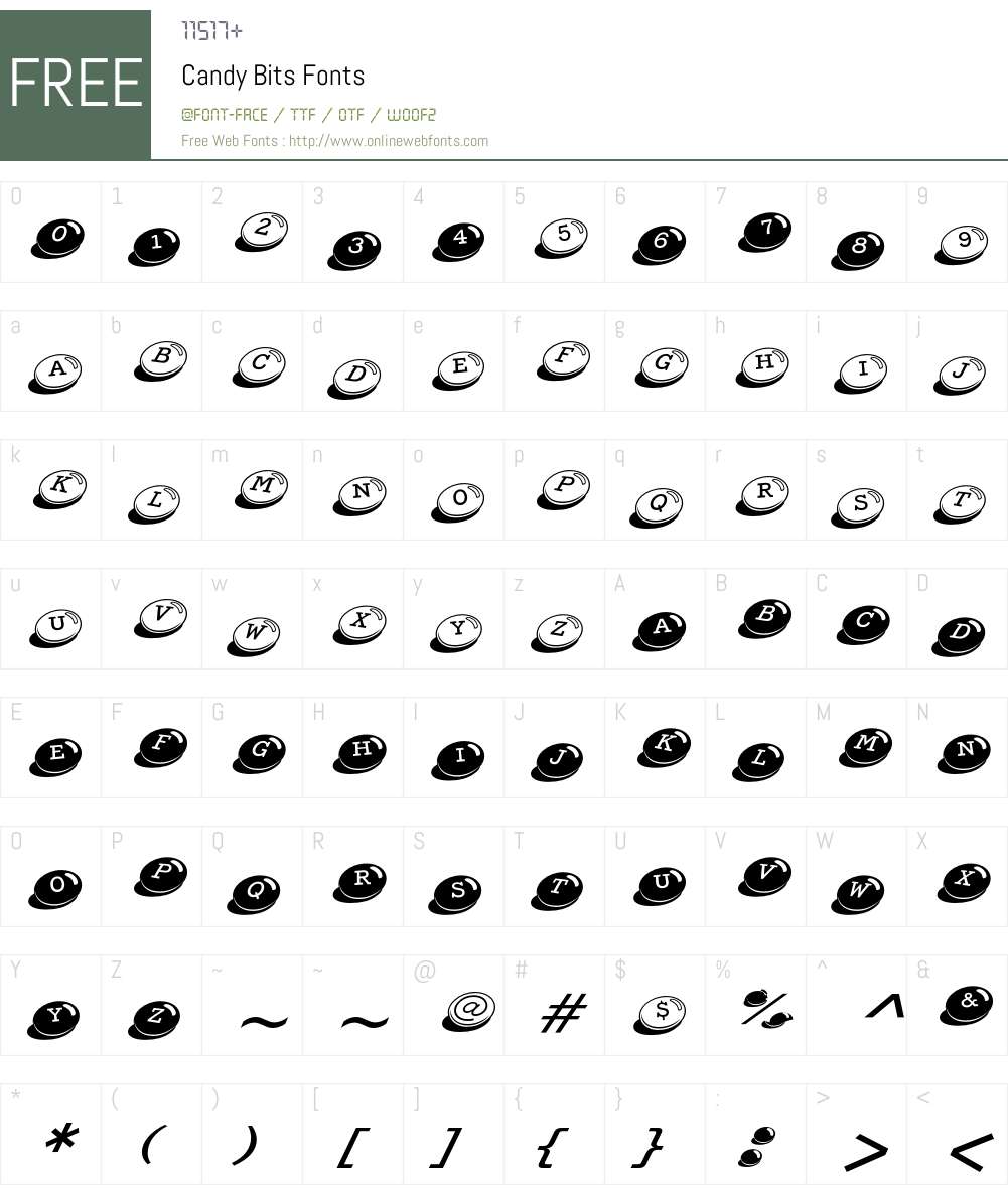 Candy Bits Font Screenshots