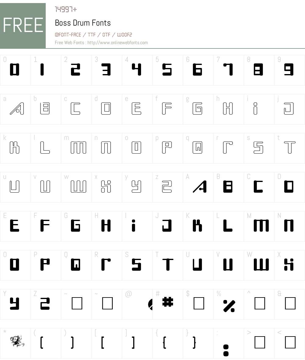 Boss Drum Font Screenshots