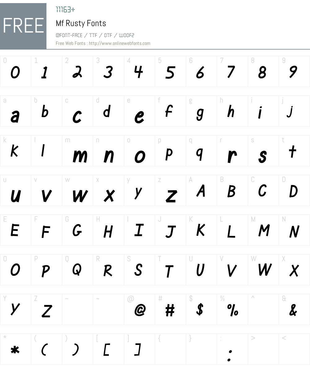 Mf Rusty Font Screenshots