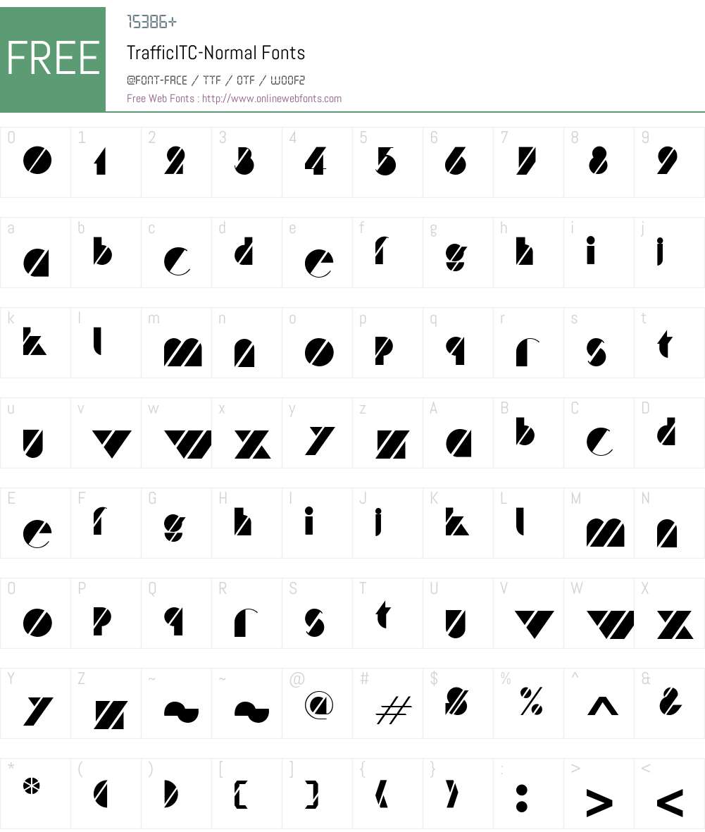 Traffic Font Screenshots