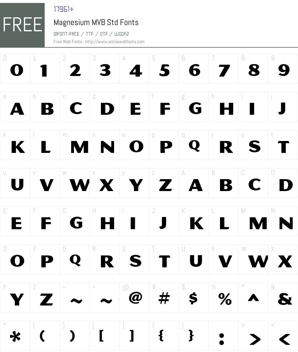 Magnesium MVB Std Font Screenshots