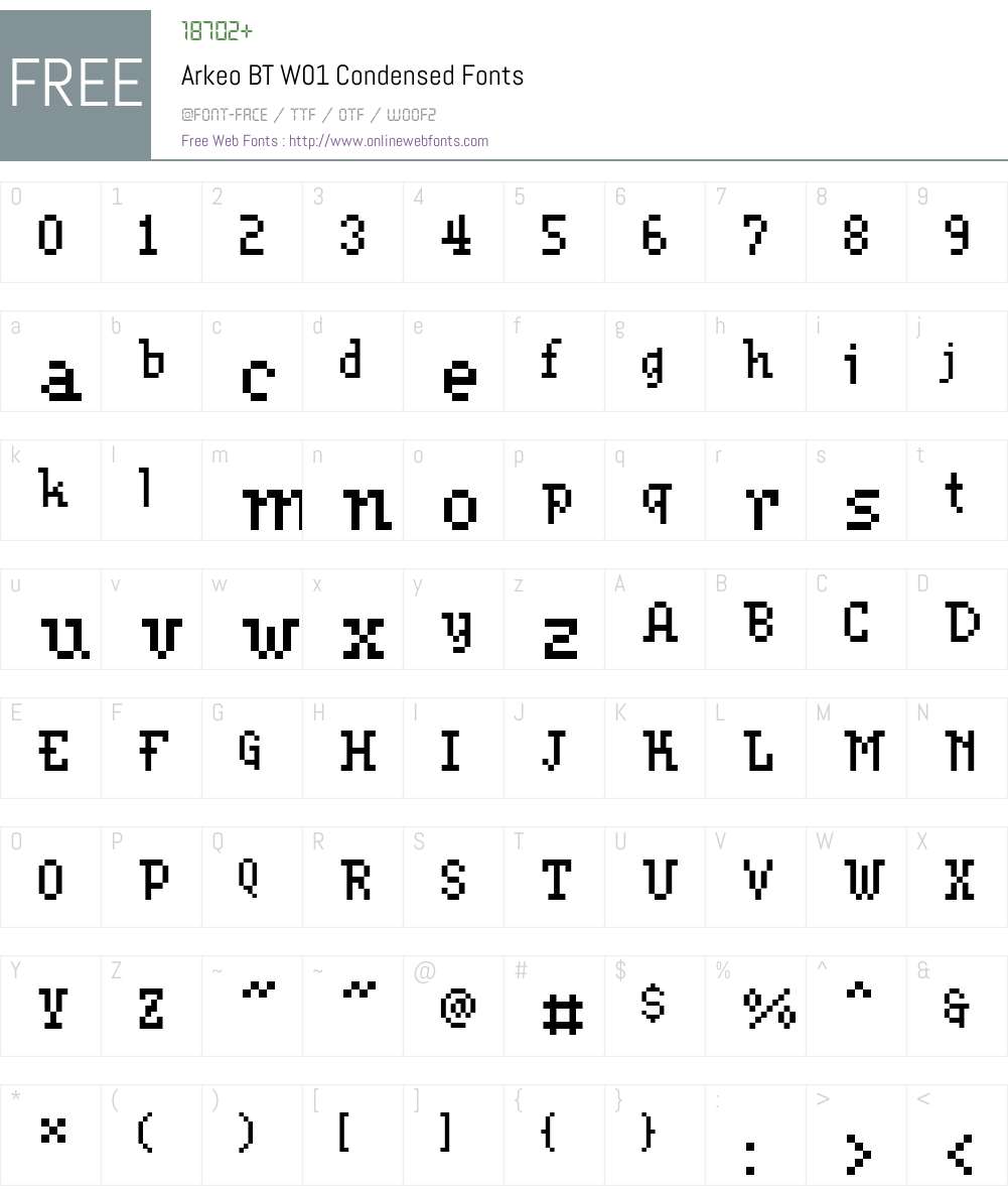 ArkeoBTW01-Condensed Font Screenshots