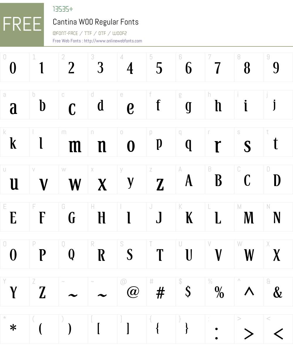 CantinaW00-Regular Font Screenshots