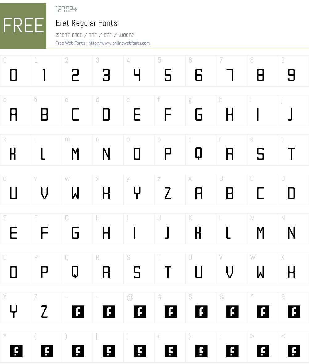 Eret Font Screenshots