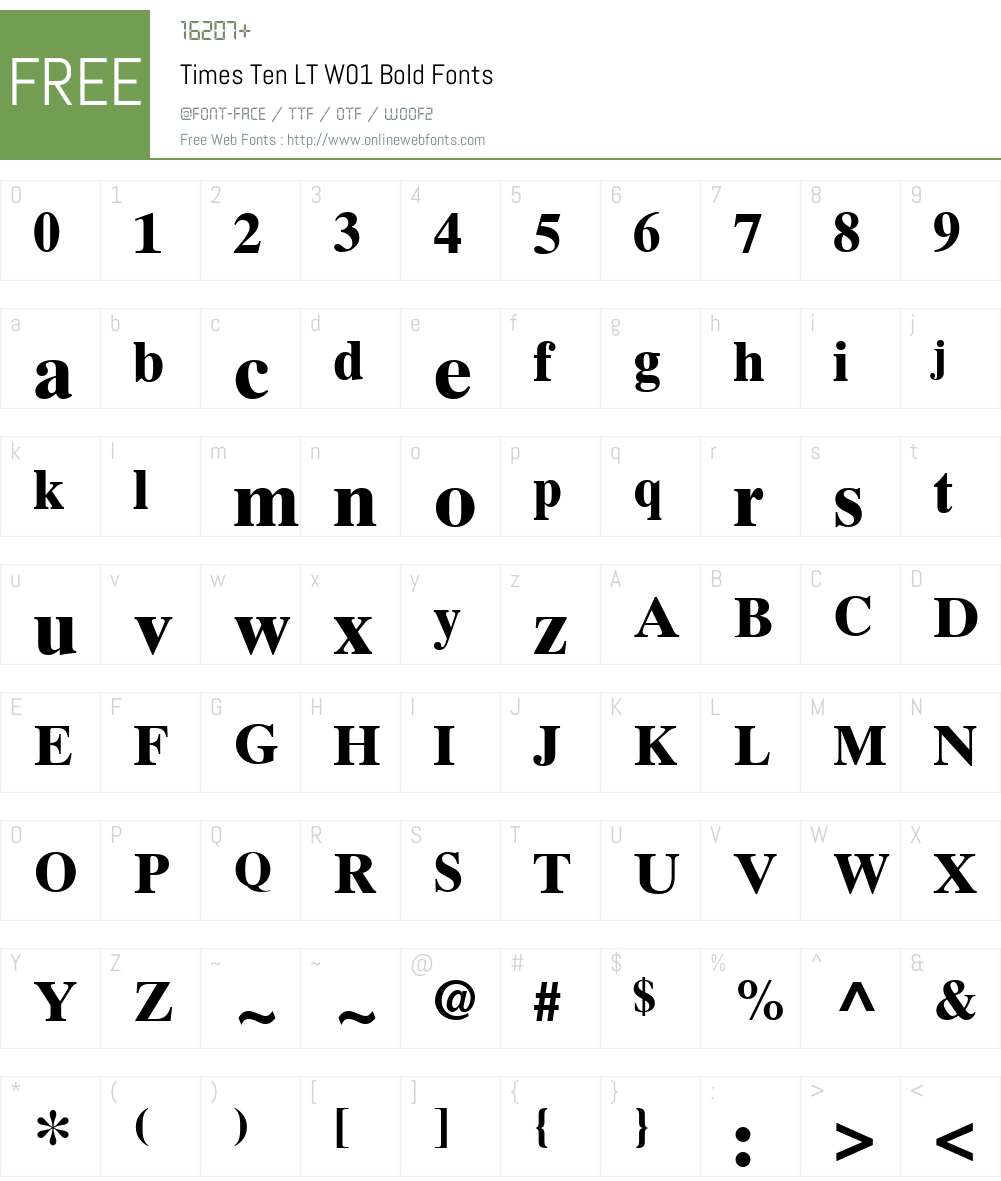 TimesTenLTW01-Bold Font Screenshots